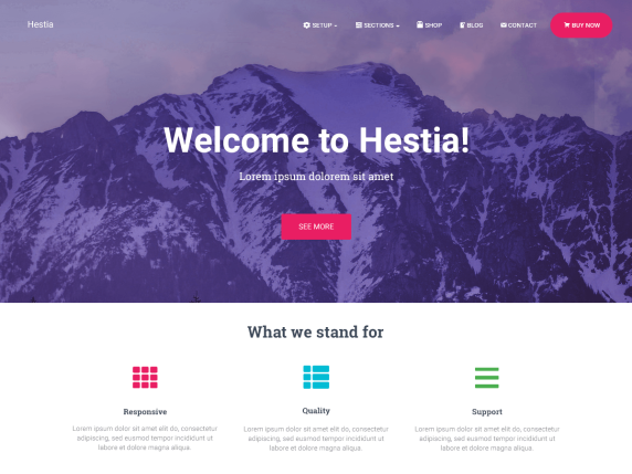 Hestia Free WordPress Themes for Elementor Users