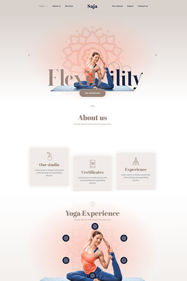Saja WordPress Template Yoga Studio
