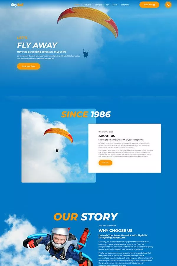 SkySail WordPress Template Paragliding