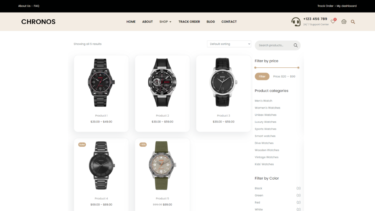 chronos-woocommerce-wordpress-template-watch-store-shop-page-2